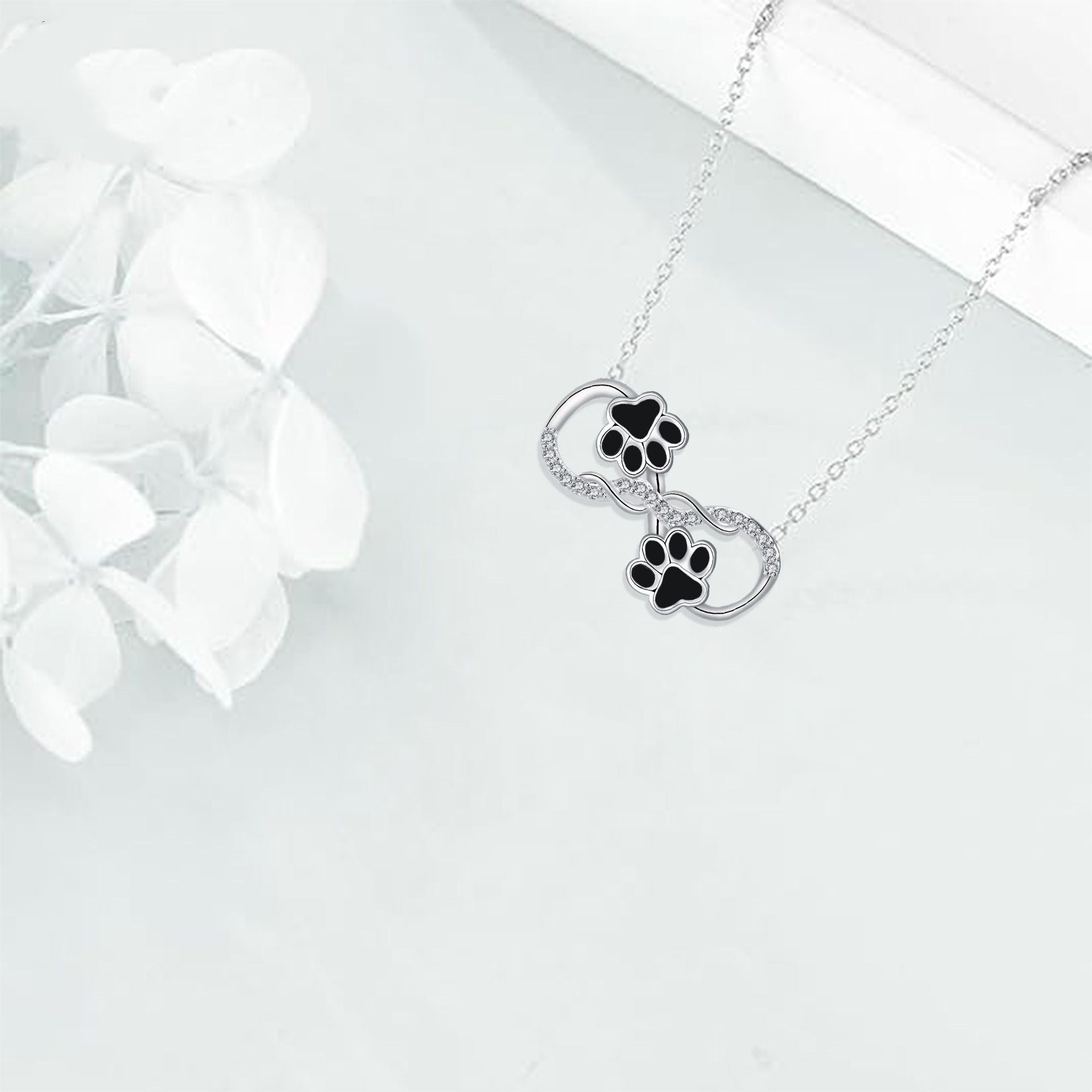 Infinity Symbol Pendant Necklace with Zirconia