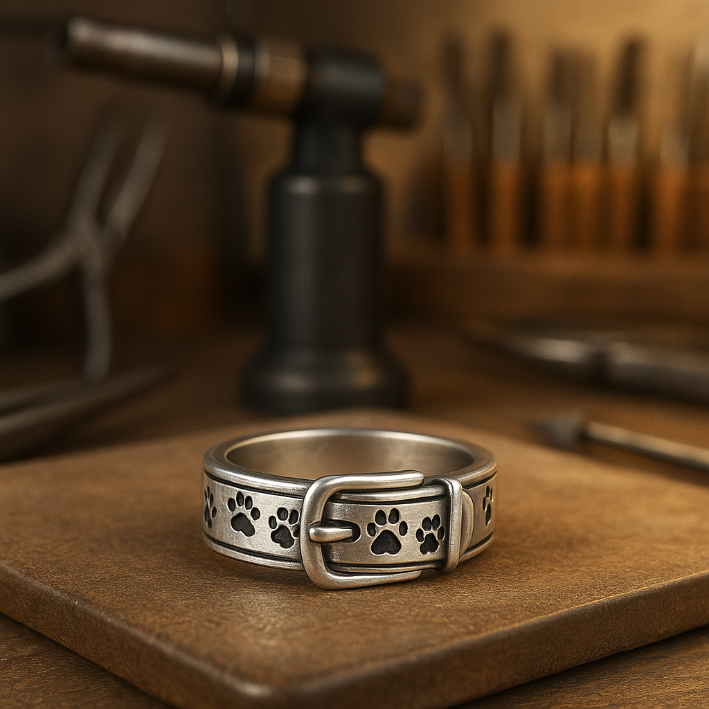 Cute and Stylish Dog-Inspired Collar Ring